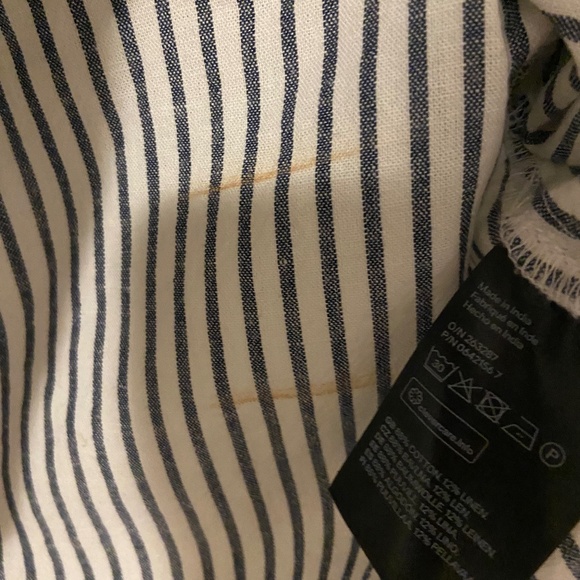 H&M LOGG Brand | One shoulder striped peasant top w/ embroidery - Picture 5 of 6